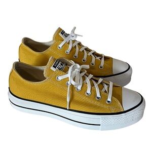 Converse Chuck Taylor All Star Lift Low Yellow Platform Shoe size 10 women